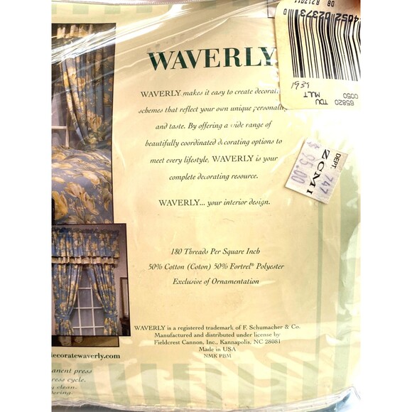 NOS Waverly Garden Lane TWIN Duvet Comforter COVER Blue Yellow Floral Cottage - Picture 7 of 10
